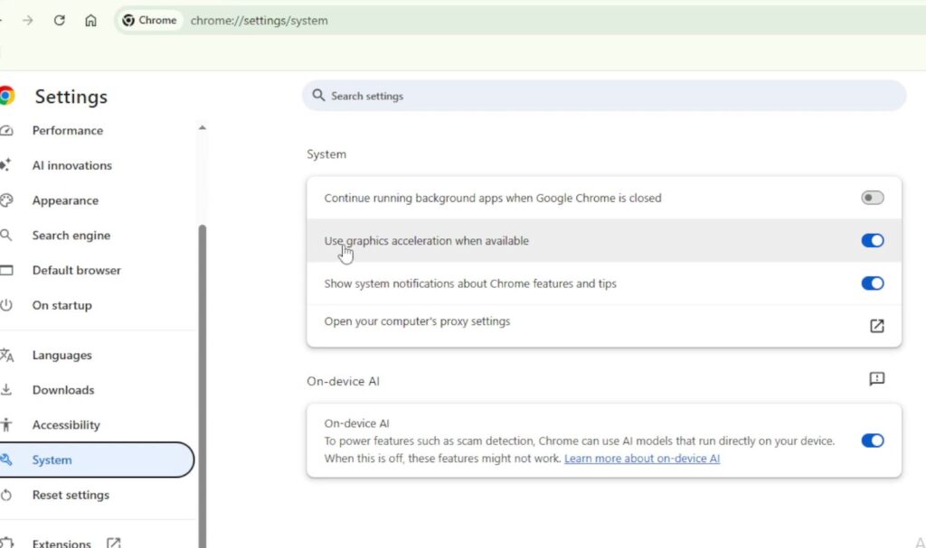 Enabling Hardware Acceleration in Chrome