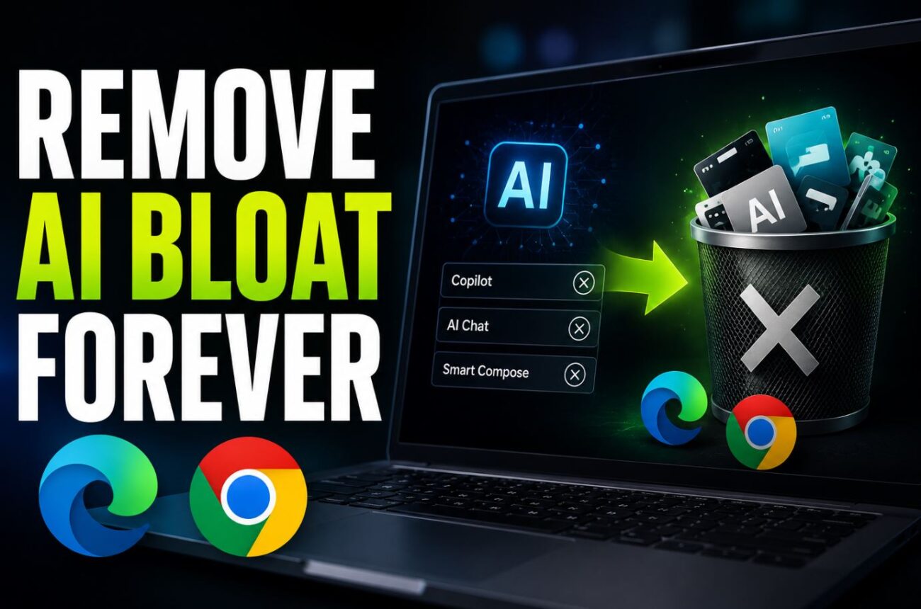 How to Permanently Strip Microsoft Edge & Chrome of Built-In AI Bloatware