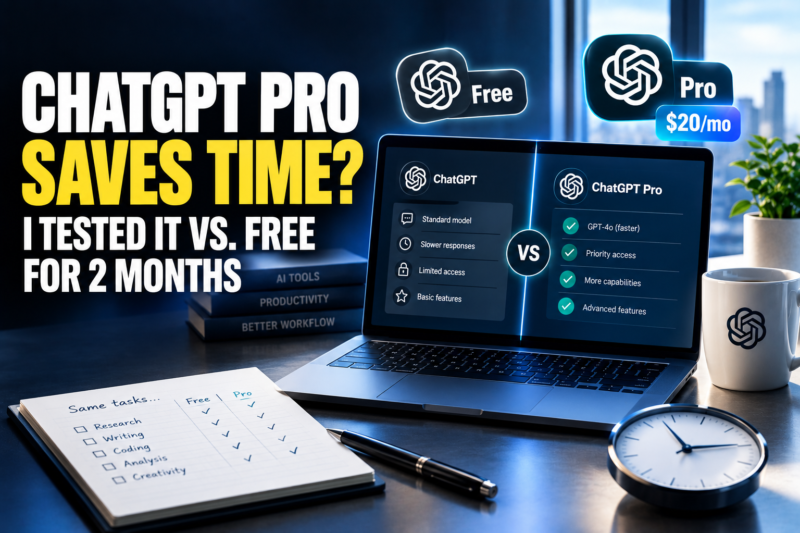 Does Paying for ChatGPT Pro ($20/mo) Actually Save Time? I Tested It vs. Free for 2 Months